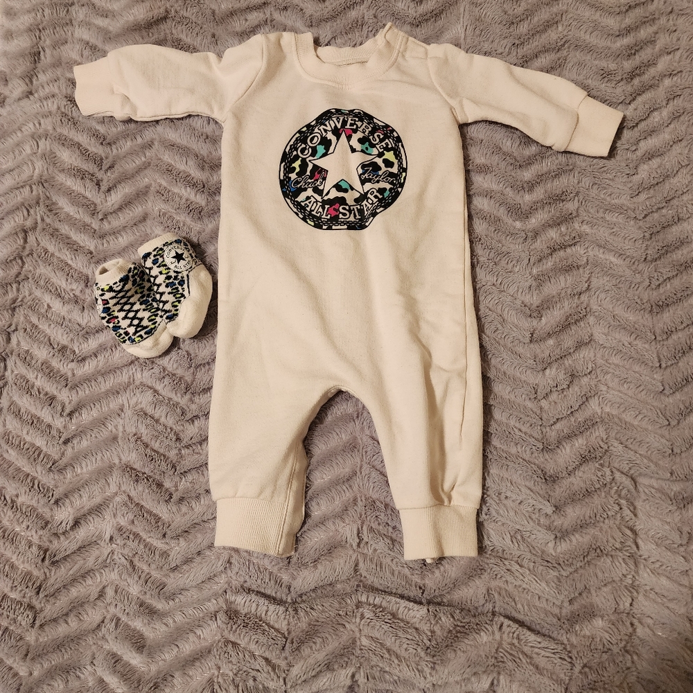 Converse Chuck Taylor Longsleeve Onesie Set 3months